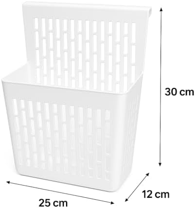 Alternative view of Asmalı Dolap Düzenleyici – Askılı Çok Amaçlı Plastik Organizer Sepet | Mutfak, Banyo, Dolap ve Ofis İçin Pratik Düzenleyici Kutusu (255x110x325 mm, Beyaz)