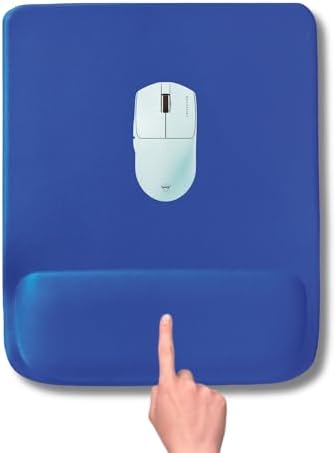 MP02 - Dörtgen Bilek Destekli Mouse Pad | Konfor, Kaymaz Taban, Ergonomik, Yumuşak, Ev,ofis (Mavi)
