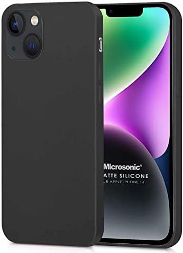 Matte Silicone Apple iPhone 14 için Kılıf Siyah [iPhone 14 ile Uyumlu Kılıf - Siyah]