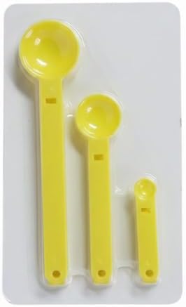 Renkli Plastik Ölçü Kaşık Seti, 3 Parça, Yeşil, 6.8cm, 12.4cm, 17.3cm