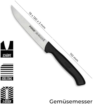 Pirge Ecco Sebze Bıçağı 12 cm (Siyah) - Görsel 3