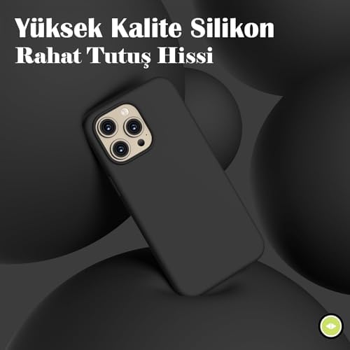 iPhone 15 Pro ile Uyumlu Kılıf, Silikon Kılıf, Darbeye Dayanıklı Koruyucu Kapak Çizilmez içi Komple Mikrofiber Astarlı Telefon Kılıfı, 6,1 inç (Siyah) - Görsel 3