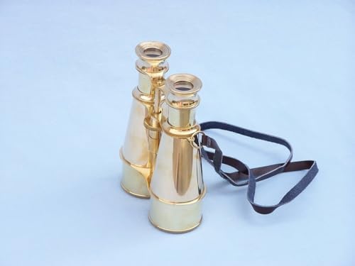 Hampton Nautical Captain's Solid Brass Binoculars, 15cm, Brass - Görsel 3