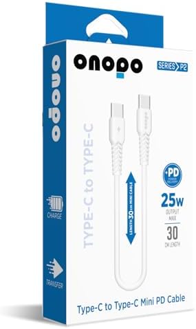 Alternative view of Onopo P2 Type-C to Type-C Mini PD 25W Hızlı Şarj ve Data Kablosu | 30CM | Android Uyumlu | 480Mbps Veri Aktarımı