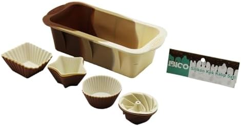 İbico İ22-006 (13Pcs) (Silikon) (Muffin & Baton) Kek Kalıp Set (Baton=11.5X25Cm) (3Er Rüzgar Gülü & Yuvarlak & Yıldız & D.Gen)*60 - Görsel 2