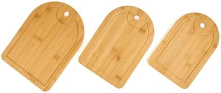 Bambu 3 lü Set Oval Kesme Tahtası Peynir Servis Sunum Tepsi Et Sebze Doğrama Tahtası 3 Adet