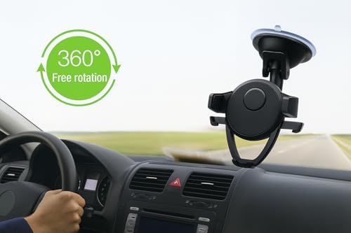 Evrensel Araç Telefon Tutucu – Vakumlu Cam & Torpido Montaj, Havalandırma Izgarası Aparatı ile 360° Döner, Güçlü Sabitleme, Tüm Akıllı Telefonlar ile Uyumlu