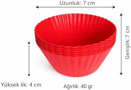 Silikon Muffin Kalıbı, Düz – 6’lı Paket Isıya Dayanıklı Yapışmaz (1)