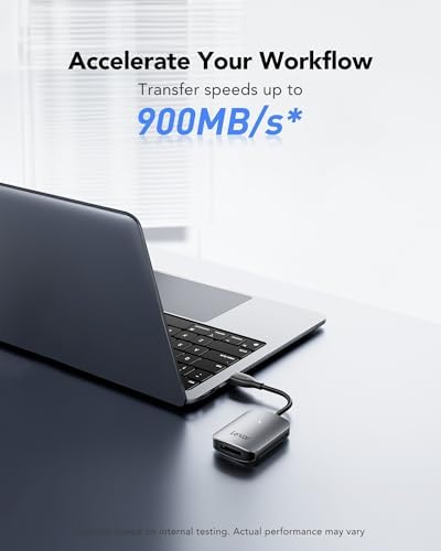 RW515 CFexpress Tip A Kart Okuyucu, 900 MB/s'ye kadar, CFe Tip A Kart için USB 3.2 Gen 2 Bellek Kartı Okuyucu, USB-C Kablosu/USB-C - USB-A Adaptörü dahil CF Kart Okuyucu (LRW515U-RNHNG) - Görsel 3