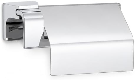 F1 Model Lüx Krom Kapaklı Tuvalet Kağıdı Askısı, Montajlı Metal WC Kağıtlık, Parlak Krom Banyo Aksesuarı, Duvara Vidalı Tuvalet Kağıtlığı, 5 Yıl Garantili