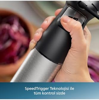 Alternative view of 5000 Serisi El , 1200W, 0,5 Lt Kapasiteli BPA İçermeyen Hazne, SpeedTrigger Teknolojisi, Dayanıklı Paslanmaz Çelik Bıçaklar (HR2695/00)
