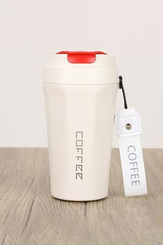 Komple 304 L Çelik Beyaz 410 ml Kahve El Termos Mug cin398by - Görsel 3