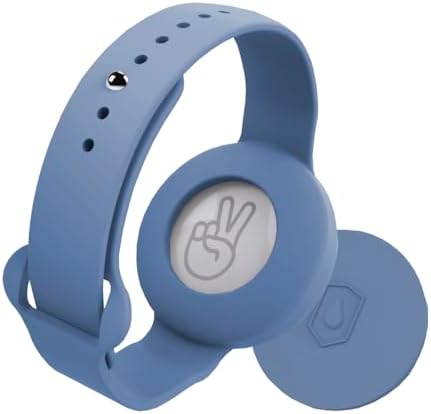 TagSafe Çocuk Bileklik Silikon AirTag Uyumlu Kılıf Saat Hafif Su Geçirmez (Mavi)