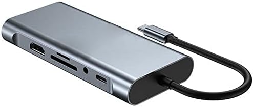11 in 1 Type-C To USB Hub HDMI (4K),Audio/, Type-C/, 4X USB 3.0/, LAN/, VGA/, SD Card Reader Çevirici Hub 10 Port Adaptör Dönüştürücü Çoklayıcı - Görsel 3