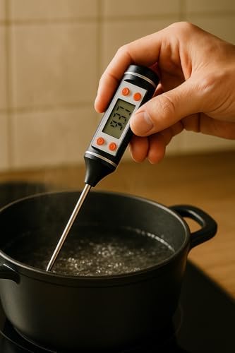 Dijital Gıda Termometresi, Uzun Prob 24 cm, -50°C ile +300°C Arası, Hızlı ve Hassas Sıcaklık Ölçer, Mutfak, Et, Yağ, Şeker, Çikolata, Sıvı Termometresi - Görsel 3