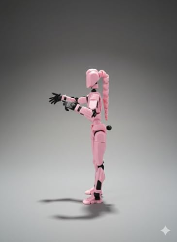 Female Dummy 13 Saçlı Pembe Robot Figür – Eklemli Koleksiyon Aksiyon Modeli - Görsel 3
