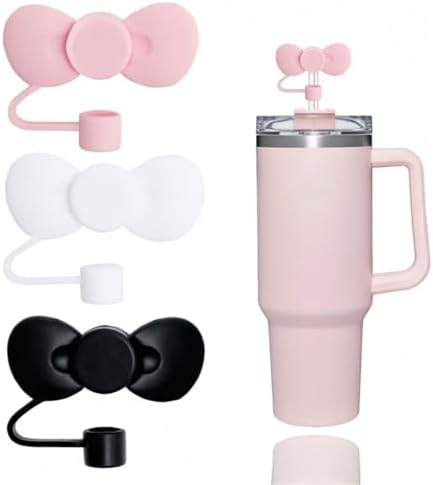 1 Adet Uyumlu Pembe Fiyonklu Pipet Tıpası Silikon Toz Kapağı, Estetik Bardak Aksesuarı, 9-10mm Pipetler için Uygun