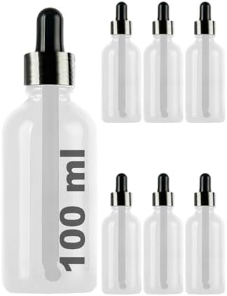 100 ml Metal Kapaklı Damlalık Dropper Şişesi Serum 100 cc Cam Şişe 6 Adet (Siyah Kapak, Şeffaf) - Görsel 3