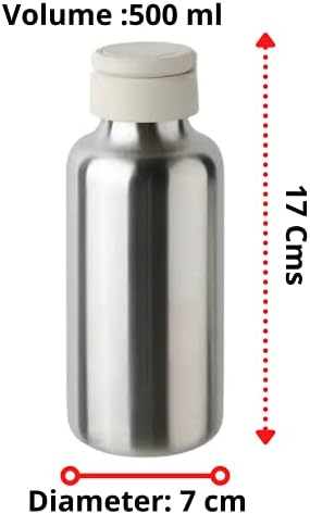 Su şişesi paslanmaz çelik/bej 0,5 l - Görsel 2