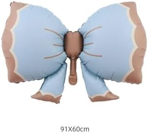 Retro Fiyonk Pastel Folyo Balon Büyük Boy Mavi 90-61 Cm