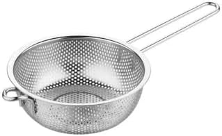 Uzun Saplı Paslanmaz Metal Süzgeç – Makarna, Sebze ve Meyve Yıkama Süzek, Derin Gövdeli, Dayanıklı Tel Süzgeç, Mutfak Süzgeci (19 Cm) - Görsel 3