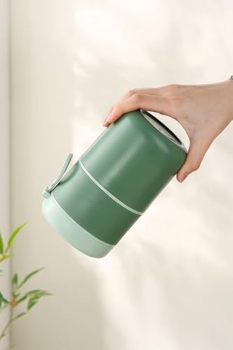 304 Çelik Çift Katlı 680 ml Yeşil Yemek Mama Saklama Kabı (SICAK TUTMAZ) mt249ys