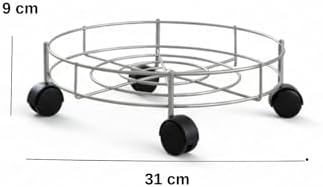 Alternative view of Tekerlekli Damacana ve Mutfak Tüpü Taşıma Aparatı - Metal Altlık (Krom)