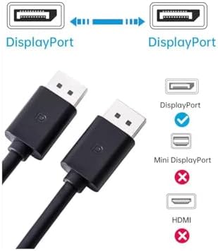 Dp2 Display to Display Kablo 4K (60Hz) 1.2 V (1.8m) - 4K DisplayPort Kablosu, Erkek-Erkek Ekran Bağlantı Nokta Kablosu Dizüstü Masaüstü Monitör için Uyumlu - Görsel 3