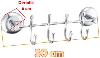 Alternative view of Metal 4'lü Banyo Lavabo Vidalı Askılık Sağlam Aparat Krom Askılık Elbise Havlu Asma Askı