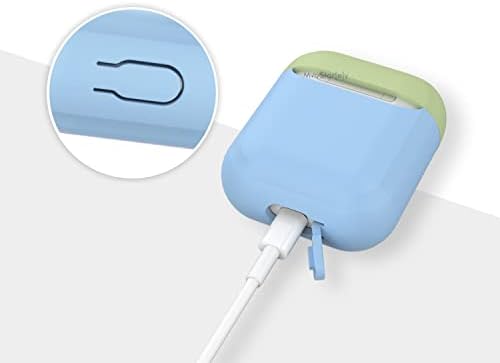 AirPods 1 & 2 Nesil Uyumlu Silikon Kılıf – Darbe Emici Yumuşak Mat Doku, Kaymaz Yüzey, Şarj Girişi Uyumlu, Yedek Üst Kapak Hediyeli Açık Mavi - Görsel 3