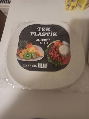 Sert Plastik Servis Tabak 6'lı Set 25 cm – Kırılmaz, Yıkanabilir, Piknik, Servis ve Sunum Tabağı - Görsel 3