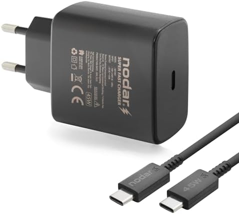 Alternative view of Nodar 45W Süper Hızlı USB-C Şarj Aleti Seti | 1 Metre Type-C to Type-C Kablo Dahil | PD Hızlı Şarj, Kısa Devre ve Yüksek Voltaj Korumalı | Siyah, ND1007
