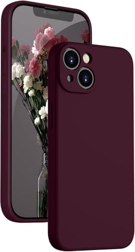 iPhone 13 ile uyumlu Kadife Astarlı Bordo Mat Silikon Kılıf – Kamera Korumalı, Şok Emici - Görsel 2