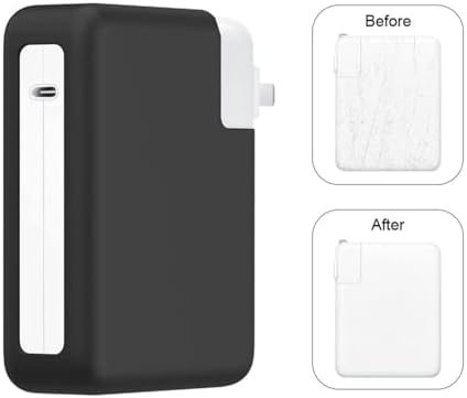 MacBook Şarj Adaptör Kılıfı Silikon 140W USB-C Uyumlu A3429 A3428 A3403 A3186 A2991 A2780 A2485 | Esnek İnce Koruyucu Kapak MacBook Pro 16 Şarj Adaptörü Siyah - Görsel 3