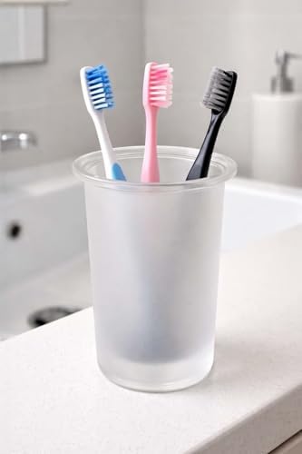 Alternative view of Buzlu Cam Diş Fırçalık – Şık Ve Modern Banyo Düzenleyici Organizeri