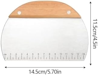 Çelik Oval Ahşap Saplı Hamur Kesici Spatula, Kahverengi - Görsel 3