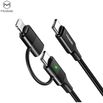 CA-7120 2'Sİ 1 ARADA 60W USB-C - LIGHTNING+TYPE-C VERİ KABLOSU LED'Lİ 1,2M