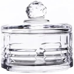 Lüx Kapaklı Cam Şekerlik & Cam Lokumluk, Kesme Cam Lüx Şekerlik 10cm*10.5cm - (4 MODEL) (06648)