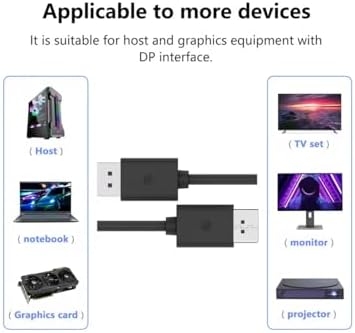 Alternative view of Dp2 Display to Display Kablo 4K (60Hz) 1.2 V (1.8m) - 4K DisplayPort Kablosu, Erkek-Erkek Ekran Bağlantı Nokta Kablosu Dizüstü Masaüstü Monitör için Uyumlu