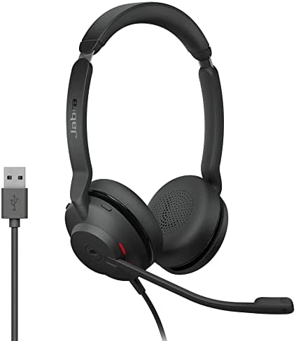Evolve2 30 kulaklık seti, gürültü önleyici stereo kulaklık, Microsoft Teams sertifikalı, 2 mikrofon çağrı teknolojisi, USB-A kablosu, siyah