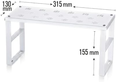Alternative view of Beyaz Dolap İçi ve Tezgah Üstü Raf Düzenleyici - Paslanmaz Metal, Yer Kazandıran Tabak ve Bardak Rafı (15.5x31.5x13cm)