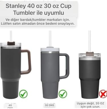Alternative view of Tritan Pipet Seti 6'lı,   40 OZ ile Uyumlu, Şeffaf Yeniden Kullanılabilir BPA İçermeyen Pipetler, Temizleme Fırçası Dahil