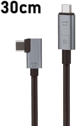 40Gbps 240W 4.0 Thunderbolt L Shape Type-C to Type-C Şarj, Data ve 8K 60Hz Data Transfer Kablosu Tip C 30 cm - PD240W - Görsel 3