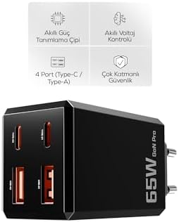 Alternative view of Xenon Smart Hızlı Şarj Adaptörü 65W GaN + Type-C Kablo 100W PD | 4 Port iPhone &  Uyumlu X6425