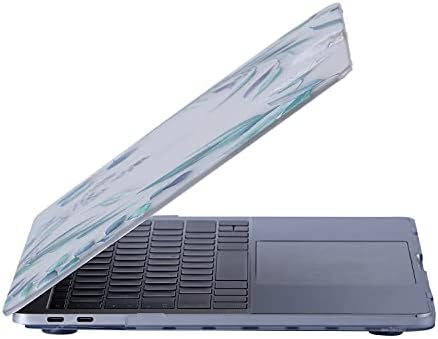 MacBook Air M1 Kılıfı 13 İnç A2337 A2179 A1932 Uyumlu Sert Kapak Hard Case Koruyucu Kılıf MacBook Air 13 İnç Kılıfı Çizilme ve Darbe Koruyucu UV Baskılı Yaprak Çiçek Desenli Yeşil