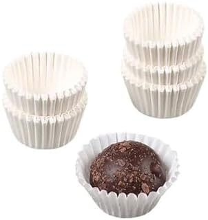 Alternative view of Takribi 200 Adet Küçük Boy Beyaz Truff Çikolata Kağıdı, Muffin Kek Kalıbı, Lokum Kağıdı 35x20 Mm Doğum Günü Parti Dekorasyonu için