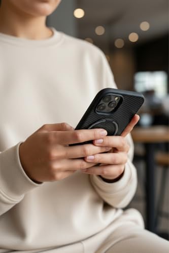 [CARBONHOLDER] iPhone 17 Pro Max ile uyumlu Standlı Manyetik Özellikli Premium Carbon Yüzey Telefon Kılıfı