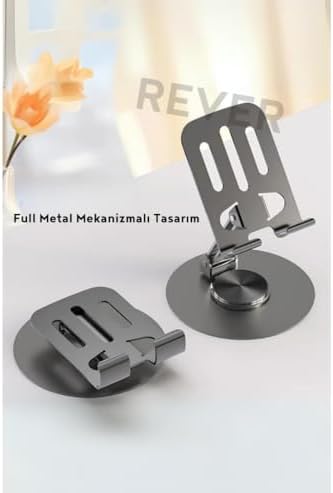 Alternative view of Rever Masaüstü Telefon Tutucu Metal Katlanabilir 360° Ayarlanabilir Yükseklik ve Açı Ayarlı