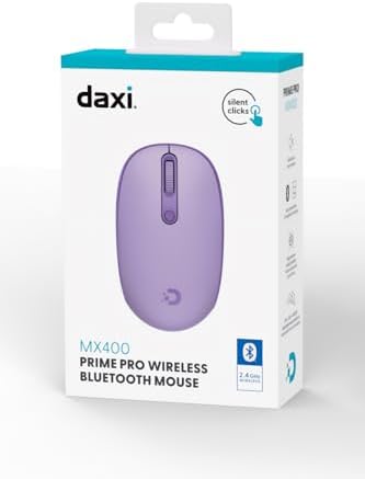 Daxi MX400 Prime Pro Sessiz Kablosuz Mouse Bluetooth ve 2.4GHz Wireless Bağlantı - Ayarlanabilir DPI (Lila) - Görsel 2