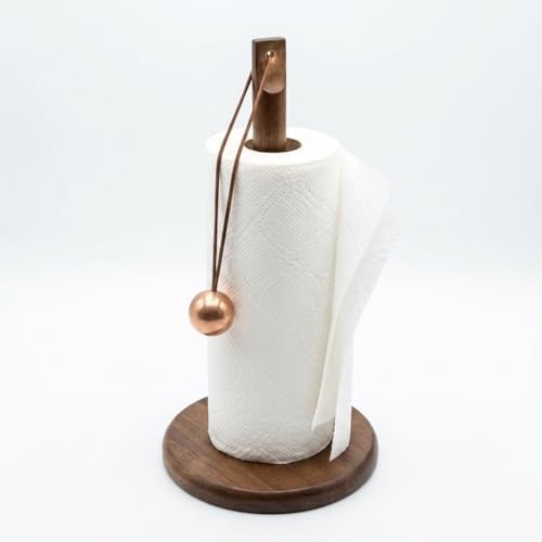 Alternative view of Doğal Bambu Bohem Top Tutacaklı Kağıt Havluluk - Dekoratif Ahşap Stand (30x14 cm, Kahve ve Bambu Renk Seçenekli, 1 Adet) (KAHVE)